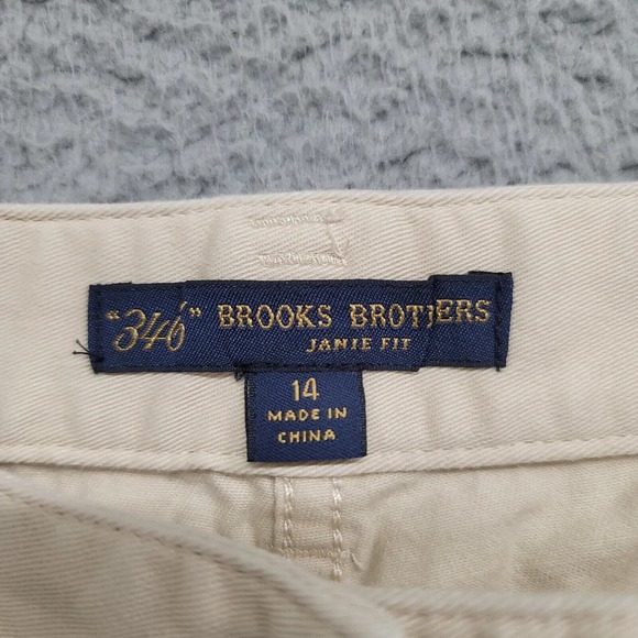 Brooks Brothers 346 Pants Womens 14 Tan Jamie Fit Chino Casual Flat Front Pocket - Picture 7 of 10